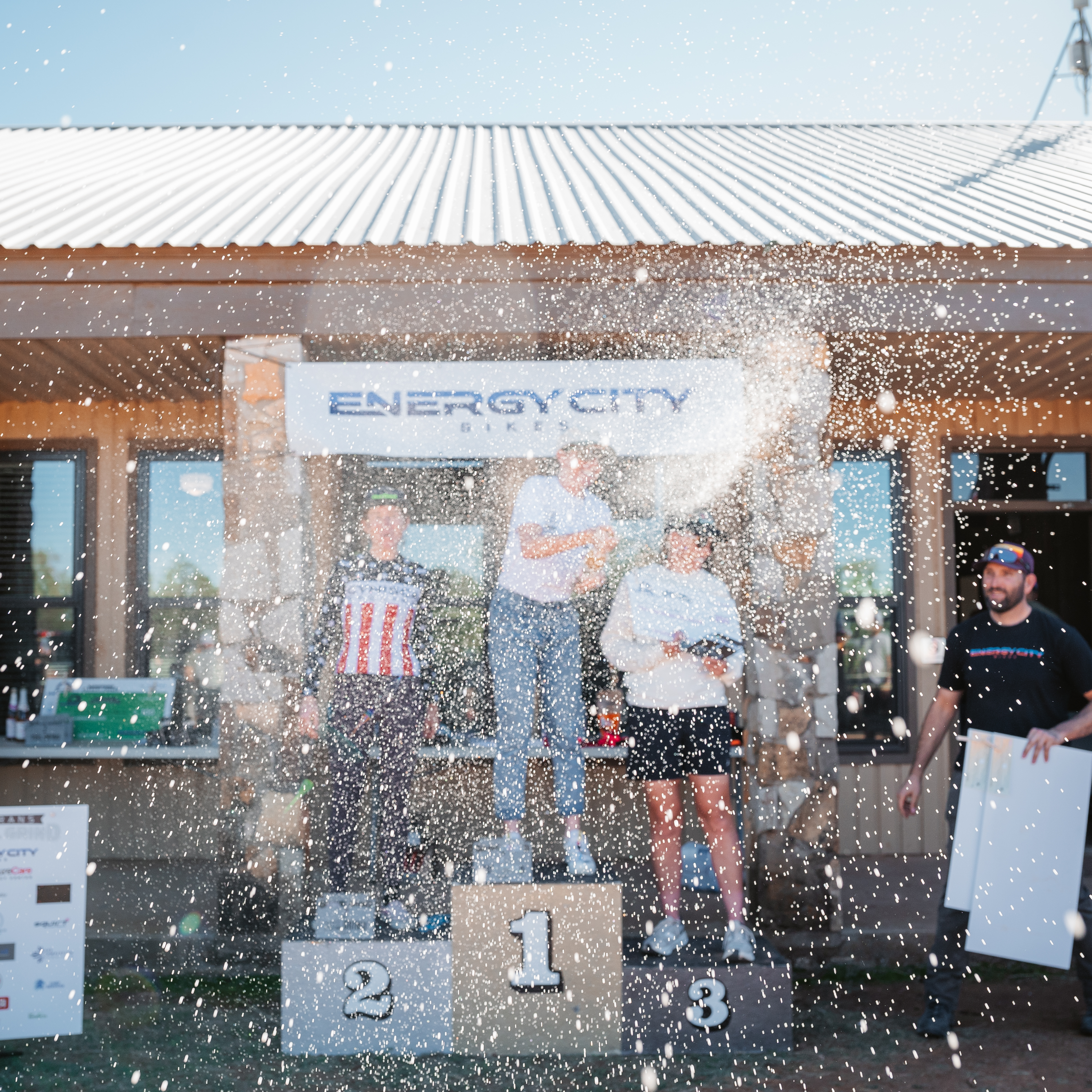 Women's podium celebration.